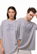 Natural color mega oversize unisex T-shirt with print "Вибачте..."